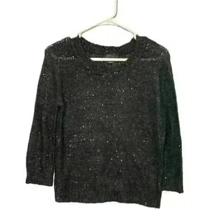 Aqua Brand Black Long Sleeve Sequined sweater Women’s size small